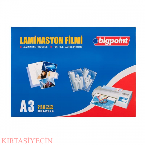 BİGPOİNT LAMİNASYON FİLMİ A3 125 MİCRON