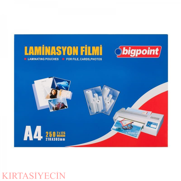 BİGPOİNT LAMİNASYON FİLMİ A4 125 MİCRON