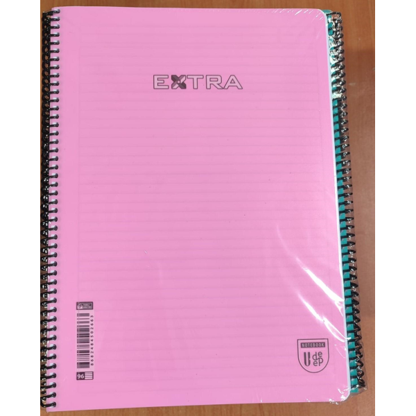 UMUT U-DEEP SPİRALLİ PLASTİK KAPAK DEFTER (EKSTRA) 96 YP ÇİZGİLİ UMUT U-DEEP SPİRALLİ PLASTİK KAPAK DEFTER (EKSTRA) 96 YP ÇİZGİLİ